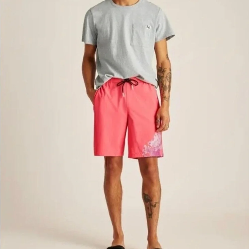 Bonobos Coral Swim Board Shorts 9”‎ inseam drawstring
